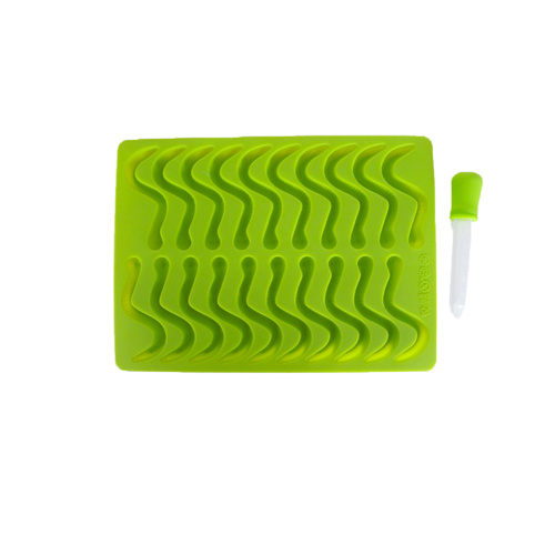 DIY BPA Free Silicone Gummy Bear Making Mold Kit Worm Snake Shape Green