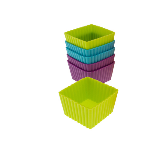 6 x Mini Silicone Cheesecake & Muffin Square Shaped Moulds (5cm x 3cm x 3cm)