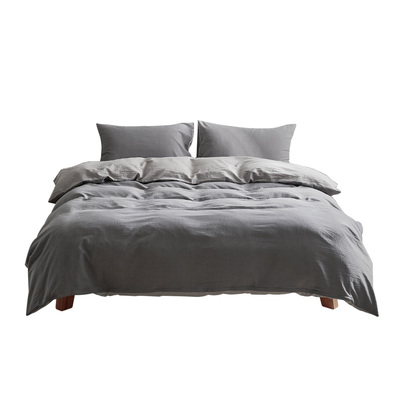 Duvet Cover Quilt Set Double Flat Cover Pillow Case Grey Inspired