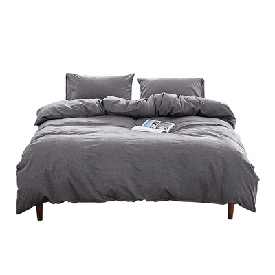 Duvet Cover Quilt Set Flat Cover Pillow Case Essential Black Queen