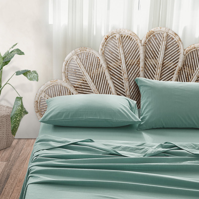 Bed Sheets Set King Cover Pillow Case Green