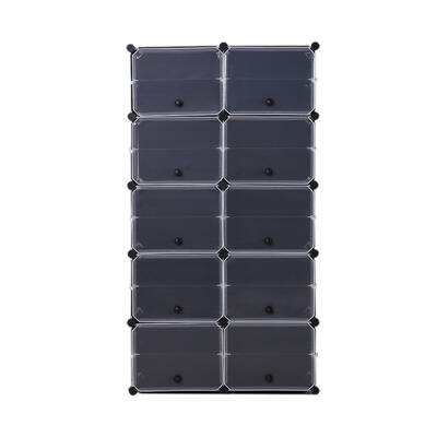 Cube Cabinet DIY Shoe Storage Cabinet Organiser Rack Shelf Stackable 10 Tier