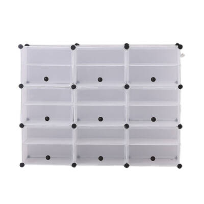 Shoe Cube Cabinet Organiser Shelf Stackable 6 Tier 3 Column