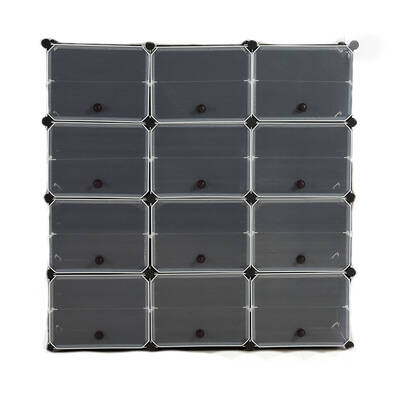 Cube Cabinet Shoe Storage Cabinet Organiser Shelf Stackable DIY 8 Tier 3 Column