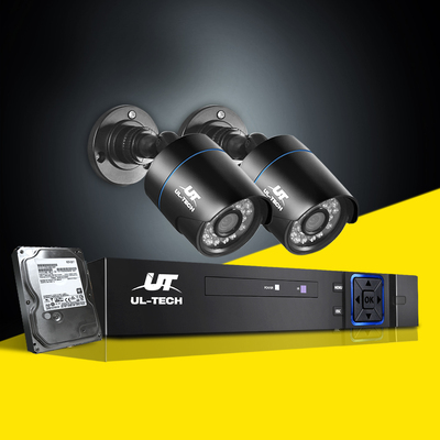 Cctv Security System 4Ch Dvr 2 Cameras 2Tb Hard Drive
