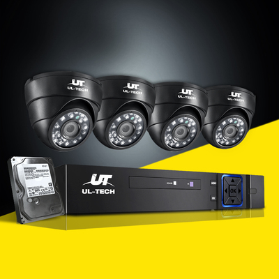 UL-tech CCTV Security Home Camera System DVR 1080P Day Night 2MP IP 4 Dome Cameras 1TB Hard disk 