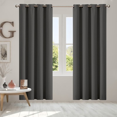 2x Blockout Curtains Panels 3 Layers Eyelet Charcoal