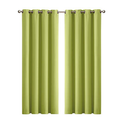 2x Blockout Curtains Panels 3 Layers Eyelet Room Darkening 140x230cm Avocado