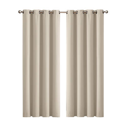 2x Blockout Curtains 140x230cm Beige