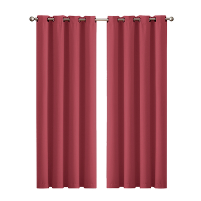 2x Blockout Curtains Panels 3 Layers- Burgundy