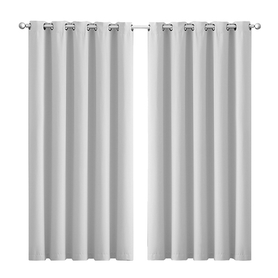 2x Blockout  Grey Curtains Panels 3 Layers