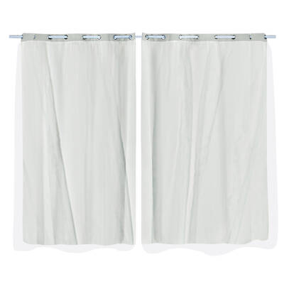 2x Blockout Curtains Panels 3 Layers with Gauze Room Darkening 140x244cm White