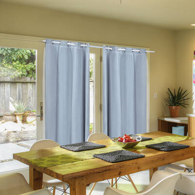2x Blockout Curtains Panels 3 Layers with Gauze Room Darkening 240x230cm Aqua
