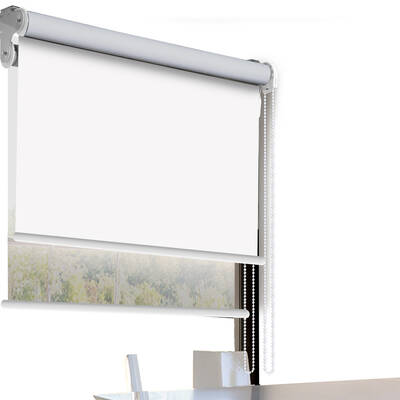 Modern Day/Night Double Roller Blinds Commercial Quality 150x210cm White White