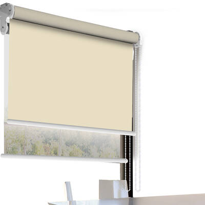 Modern Day/Night Double Roller Blinds Commercial Quality 180x210cm Cream White