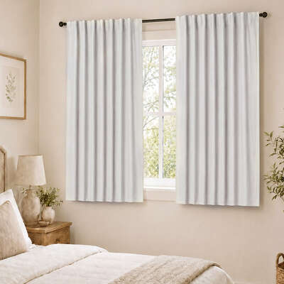 Blackout Curtains Thermal Linen Look 132x160cm | EXTG