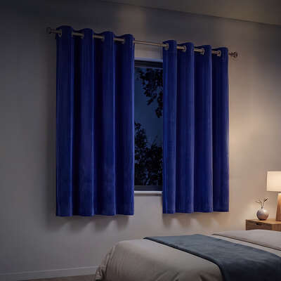 Velvet Blackout Curtains 2 Panel 132x160cm | EXTG