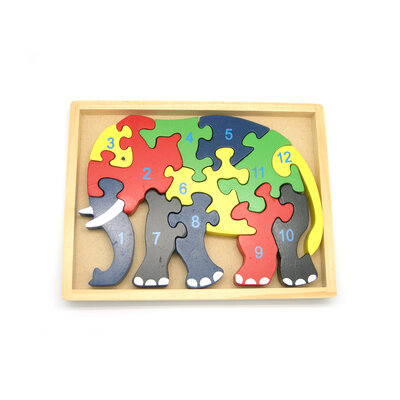 ELEPHANT JIGSAW IN TRAY 12PCS