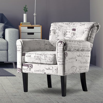 Luxury Armchair Single Accent Padded Fabric Sofa