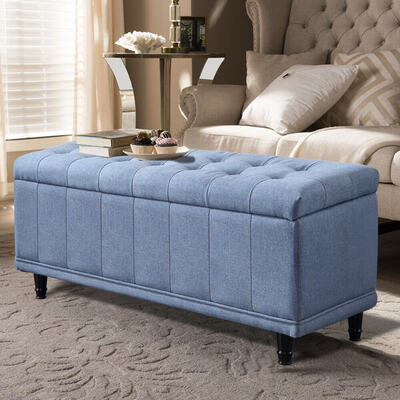Storage Ottoman Blanket Box Fabric Rest Chest Toy Foot Stool Bed Bench
