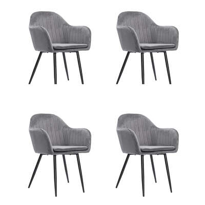 Elegant 4x Armchair Lounge Chair Accent - Scandi Inspired Design