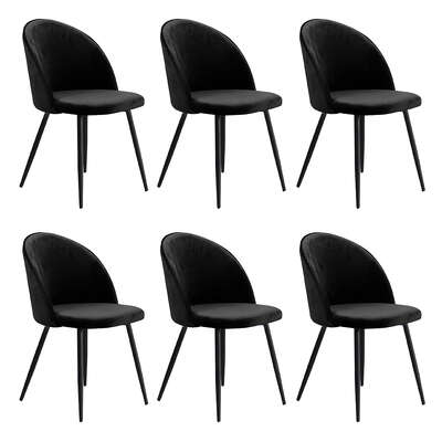 Premium 6x Dining Chairs Kitchen Cafe Black - High Back Support