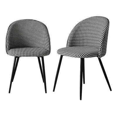 Luxury 2x Dining Chairs Kitchen Cafe Black and White - Foldable