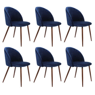 Elegant 6x Dining Chairs Seat French Navy - Durable Frame Classic