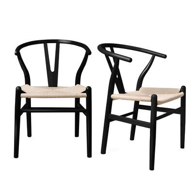 Ergonomic 2x Dining Chairs Wooden Hans Black - Premium Quality Build