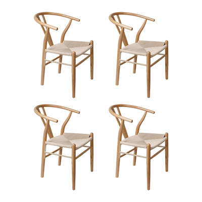 Minimalist 4x Dining Chairs Wooden Hans - Comfortable Design