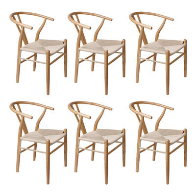 Cozy 6x Dining Chairs Wooden Hans - Adjustable Height Classic