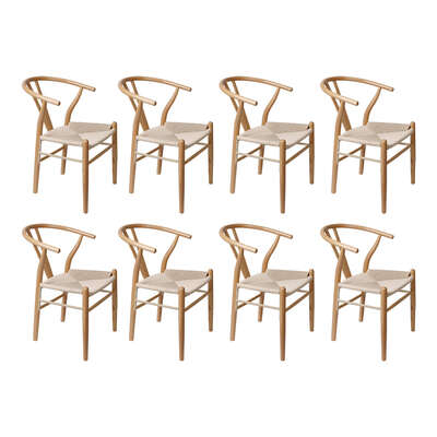 Minimalist 6x Dining Chairs Wooden Hans - Adjustable Height Classic