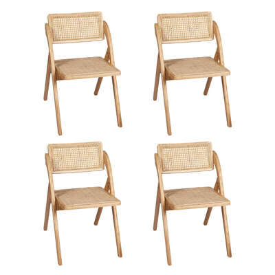 Minimalist 4X Dining Chairs Foldable Accent - Foldable Function