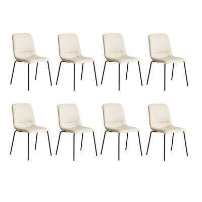 Versatile Stackable Dining Chairs Kitchen Beige Set of 8 - Easy