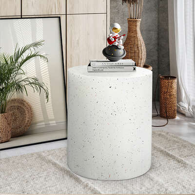 Round Terrazzo Side Table 39.5x39.5x47cm