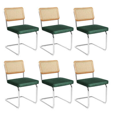 Stylish 6xRattan Chair Dining Chairs - Wood Finish Classic Durable