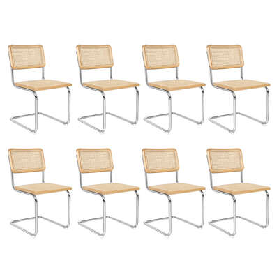 Compact 6x Rattan Chair Dining Chairs - Sleek Modern Look Classic