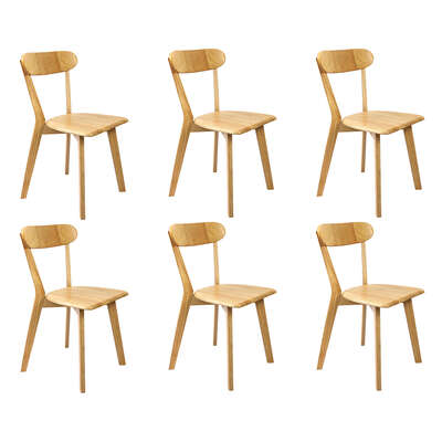 Functional 6x Dining Chairs Wooden Kitchen Chair - Scandi Inspired