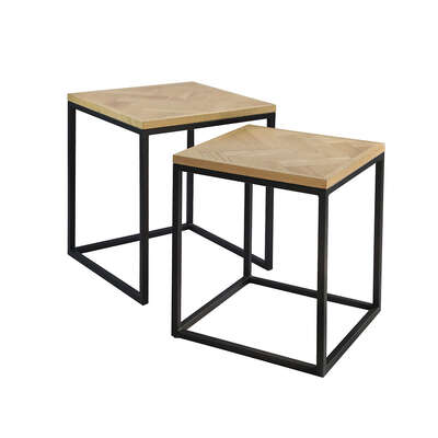 Premium 2PCS Nesting Coffee Tables - Wood Finish Classic Durable