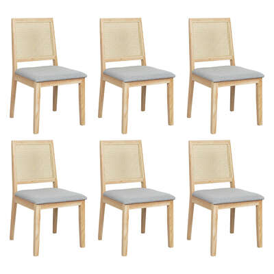 Premium 6XCane Dining Chair Rattan Armless Seat - Easy Assembly