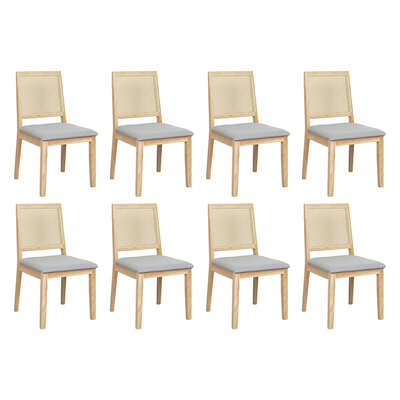 Functional 8XCane Dining Chair Rattan Armless Seat - Sleek Modern Look