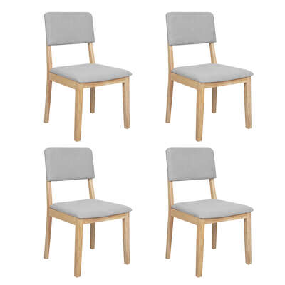 Versatile Dining Chairs 4 Upholstered Kitchen Chair - Wood Finish