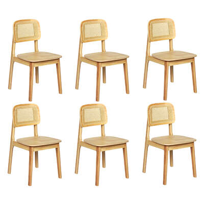 Elegant 6x Rattan Dining Chair Wooden Kitchen Chair - Foldable