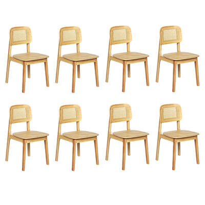 Versatile 8x Rattan Dining Chair Wooden Kitchen Chair - Sleek Modern