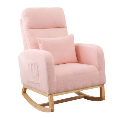 Luxury Rocking Chair Ottoman Footrest With Side Pocket - Comfortable