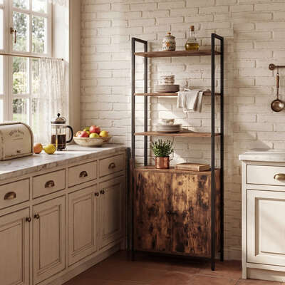6 Tier Bookshelf Storage Cabinet Adjustable Shelves | EXTG