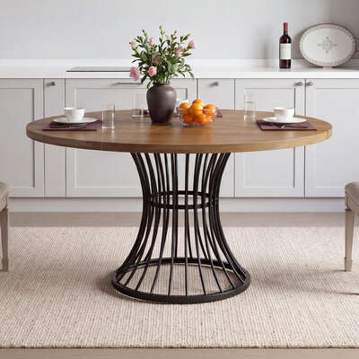 Round Dining Table Brown 120x120x75cm
