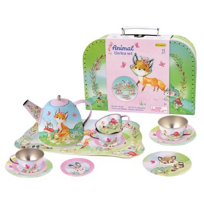 Animal Tin Tea Set In Suitcase