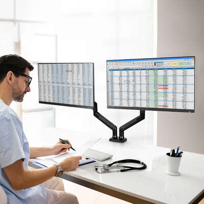 Dual Arm Monitor Stand Adjustable
