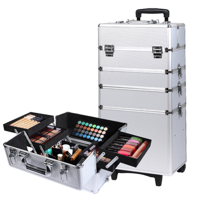 7-In-1 Professional makeup trolley Silver